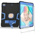thumbnail image 1 of SOATUTO Case for Apple iPad 9th For iPad 9th 8th 7th Generation 2021 2020 2019 Model 10.2 Inch Tablet Case Come with HD Clear Tempered Glass Screen Protector - 1 Pcs Screen Protector/Black+Blue, 1 of 6