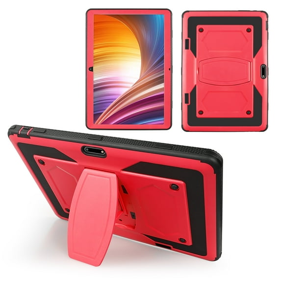 SOATUTO Case for Dragon Touch Max 10 Plus , Hybrid Case Built Stand for Veidoo T10 / ANTEMPER / Meize K105/K106/K101 / Flyingtech F10 / Victbing / Lectrus / FEONAL / Wecool / HOOZO 10 inch - Red