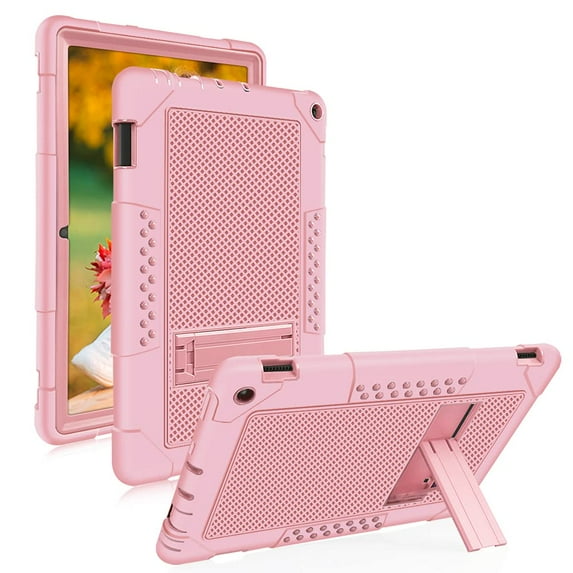 SOATUTO Case for Fire HD 10 10.1 inch for Fire HD 10 Plus Tablet 11th Gen 2021 Release Heavy Duty Shockproof Kids Friendly Sturdy Shell Case for Amazon Fire HD 10/Fire HD 10 Plus Tablet - Rose Gold