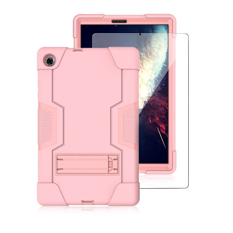 SOATUTO Case for Lenovo M10 Plus Case with Screen Protector , Heavy-Duty  Hybrid Case Built-in Stand / Tempered Glass for Lenovo Tab M10 Plus  TB-X606F TB-X606X 10.3 FHD Tablet-Rose Gold/1 Pcs 