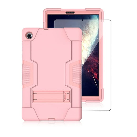 SOATUTO Case for Lenovo M10 Plus Case with Screen Protector , Heavy-Duty Hybrid Case Built-in Stand / Tempered Glass for Lenovo Tab M10 Plus TB-X606F TB-X606X 10.3" FHD Tablet-Rose Gold/1 Pcs