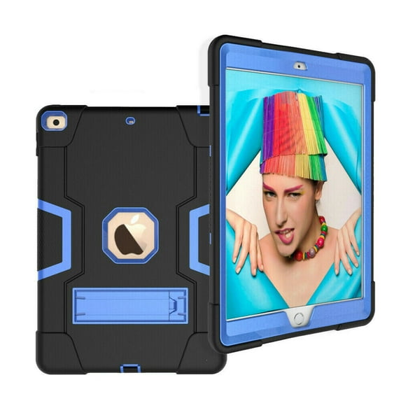 Soatuto 10.2" Shockproof Rugged Tablet Case, Black & Blue