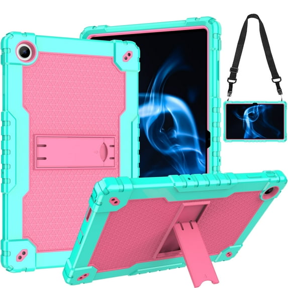 SOATUTO Case For Onn. 10.4" Tablet Pro 2023 Model: 100110603 Heavy Duty Protective Cover with Kickstand Built in Shoulder Strap Kids Friendly Shell Case Fit for Onn 10.4 inch Tablet Pro - Green+Pink
