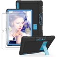 thumbnail image 1 of SOATUTO Case for Pritom M10 / Fangor F-X10 / QunyiCO Y10 / Voger priorpad X100 / Digiland / Gateway 10.1 Case Hybrid Shockproof Kids Friendly Cover With HD 9H Tempered Glass Film - Black+Blue/2 Pcs, 1 of 6