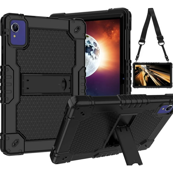 SOATUTO Case for Pritom Tab 10 Lite Tablet 10.1/ Baken Tab 10 Lite Tablet 10.1 Inch/Case for LvilleTablet P11/ APOLOSIGN EP103A/Wetap M10 Tablet Case ShockProof with Stand Cover (Black/Black)