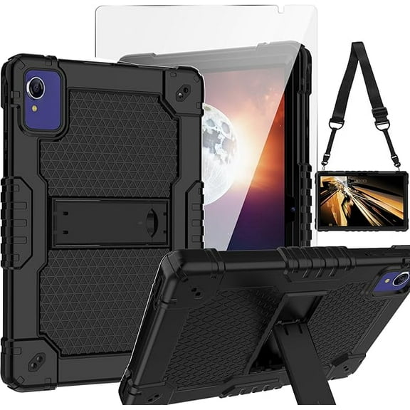 SOATUTO Case for Pritom Tab 10 Lite Tablet 10.1/ Baken Tab 10 Lite Tablet 10.1 Inch/LvilleTablet P11/ APOLOSIGN EP103A/Wetap M10 Tablet Case Cover with screen protector (Black/Black/1 PC)