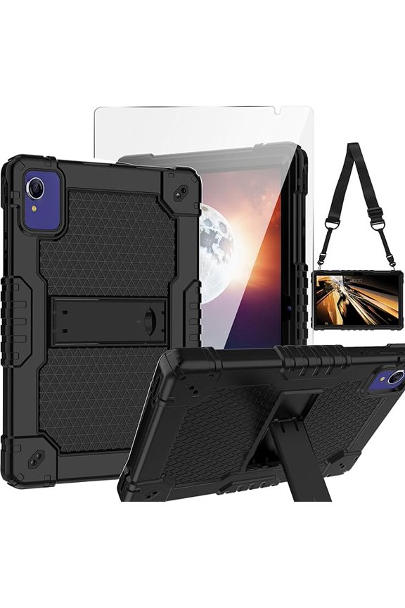 Case for Pritom Tab 10 Lite Tablet 10.1/ Baken Tab 10 Lite Tablet 10.1 Inch/LvilleTablet P11/ APOLOSIGN EP103A/Wetap M10 Tablet Case Cover with screen protector (Black/Black/1 PC)