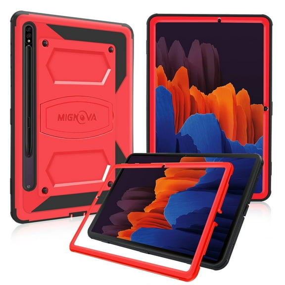 SOATUTO Case for Samsung Tab S8 11" 2022 Lightweight Shockproof Rugged Cover with S Pen Holder Full Body Rugged Cover Kids Friendly For Samsung Galaxy Tab S8 / S7 11 inch SM-T870 T875 2020 - Red