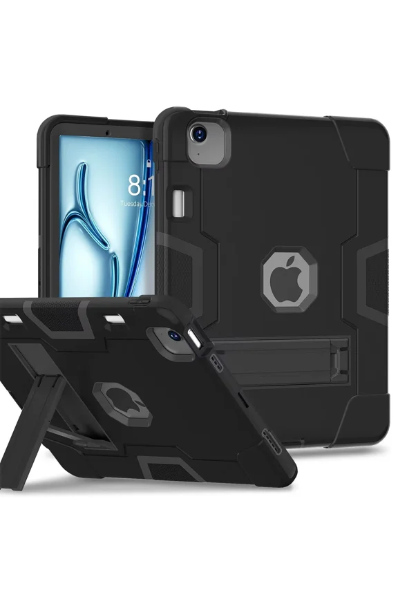 Case for iPad Air 11 Inch M4/M3/M2 (2026/2025/2024), iPad Air 5th/4th Generation 10.9 Inch (2022/2020), Heavy Duty Shockproof Rugged Protective Case with Pencil Holder, Black