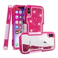 thumbnail image 1 of SOATUTO Case for iPhone X,3 in1 Layers Hybrid Liquid Heart Shaped Glitter Flowing Quicksand case Clear Soft Shockproof TPU Slim Protective Cover for iPhone X/XS(Red), 1 of 6