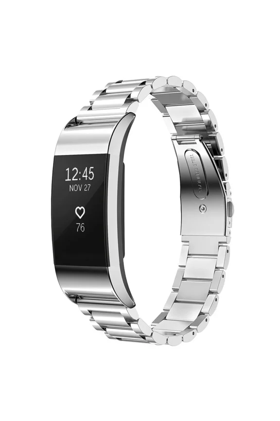 Compatible with Fitbit Charge 2 Bands, Charge2 Metal Replacement Strap Stainless Steel Bracelet Band Small Large Wristband Compatible with Fitbit Charge 2 HR Tracker,Silver