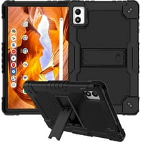 SOATUTO for Doundy/Azeyou 2025 10.1 Inch HD Tablet Case,Shockproof Kids Hybrid Protective Cover Built in Kickstand Shoulder Strap for Doundy Android 14 10.1 Inch HD Tablet (Black)