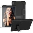 thumbnail image 1 of SOATUTO For Lenovo M10 Plus 2020 2nd Gen Case For Lenovo Tab K10 TB-X6C6F 10.3 " Case DropProof ShockProof Rugged Built in Stand Case With HD Clear Tempered Glass Screen Protector - Black+Black/1 Pcs, 1 of 4