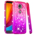thumbnail image 1 of SOATUTO For Motorola E5 Plus Case Moto E5 Supra Glitter Case Sparkle Glitter Flowing Liquid Quicksand with Shiny Bling Diamond Women Girls Cute Case For Motorola E5 Plus / E5 Supra - Pink+Purple, 1 of 7