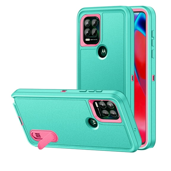 SOATUTO For Motorola Moto G Stylus 2021 Case Heavy Duty Rugged Shockproof Full Body Protective Phone Cover, Green/Pink