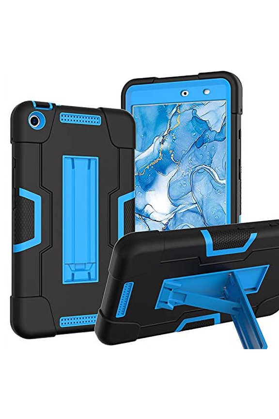 For Moxee 8 inch 2020 Model Tablet Case , Heavy Duty Drop Proof and Shock Resistant Rugged Hybrid Kids Friendly Cover Built-in Stand For Moxee 8 2020 Model MT-T800 Tablet - Black+Blue