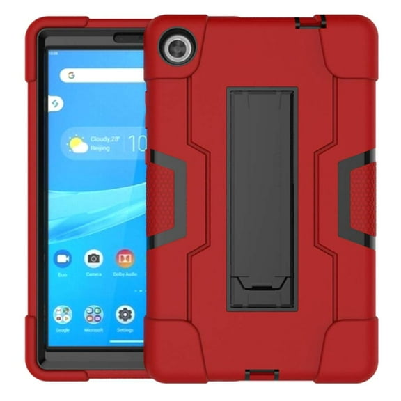 SOATUTO For New Lenovo Tab M8 Gen 3 2022 Tablet Case / Tab M8 HD LTE 2021 Heavy-Duty Drop-Proof Shockproof Rugged Hard Back Case Built-in Stand For Lenovo Smart Tab M8/ Tab M8 HD 2019 (Red/Black)