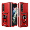thumbnail image 1 of SOATUTO For Samsung Galaxy Z Fold 4 5G Case with Hinge Protection, Built-in Card Holder & Kickstand & Slide Camera Cover Fit Magnetic Car Mount Holder Case for Samsung Galaxy Z Fold 4 2022 - Red, 1 of 1