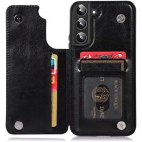SOATUTO For Samsung S22 5G 6.1 inch Phone Case Wallet Case with Card Holder, PU Leather Card Slots Case, Double Magnetic Clasp Durable Shockproof Cover For Samsung Galaxy S22 5G 6.1 inch - Black