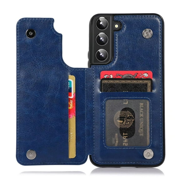 SOATUTO For Samsung S22 Plus 5G 6.6 inch Phone Case Wallet Case with Card Holder PU Leather Card Slots Case, Double Magnetic Clasp Durable Shockproof Cover For Samsung Galaxy S22 Plus 5G 6.6" - Blue