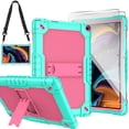 thumbnail image 1 of SOATUTO For Walmart Onn 10.1 Gen 3 Tablet Case With Screen Protector / Shockproof Rugged Silcone Protective Cover W/Stand Shoulder Strap For Walmart Onn 10.1 Model 100071485 2022 - Green+Pink/2 Pcs, 1 of 7