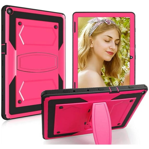 SOATUTO For Walmart Onn 10.1 Tab Case 2020 ( Model: 100011886 ), Shockproof Kids Friendly Rugged Hybrid Sturdy Armmor Case Built-in Kickstand For Onn 10.1 inch Tablet 2020 Generation 2 (Pink)