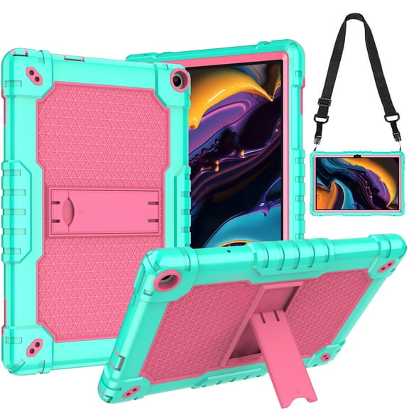 SOATUTO For Walmart Onn 10.1 Tablet Case 2022 Model: 100071485 Shockproof Kids Friendly Rugged Hybrid Sturdy Armmor Case Built-in Kickstand For Onn 10.1 inch Tablet 2022 Generation 3 (Green+Pink)