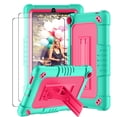 thumbnail image 1 of SOATUTO For Walmart Onn 7 Gen 3 Case / Onn 7 2022 Model Tablet Case Built in Shoulder Strap Stand With 9H HD Tempered Glass Screen Protector For Walmart Onn 7 2022 Model 100071481 - Green+Pink/2 Pcs, 1 of 7