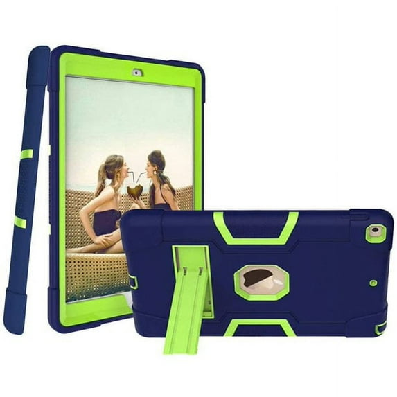 SOATUTO For iPad 9th Generation Case iPad 8th Generation Case iPad 7th Gen Case iPad 10.2 inch 2021 / 2020 / 2019 Case Heavy Duty Rugged Shockproof Kids Friendly Protective Cover - Navy+Green