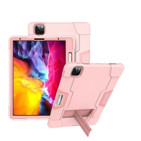 SOATUTO For iPad Pro 11 inch 2022 4th Gen Tablet Case Heavy-Duty Drop-Proof Shock-Resistant Rugged Hybrid Kids Firendly Built in Pencil Holder Case for iPad Pro 11 2nd Gen 2020 / 2018 (Rose Gold)