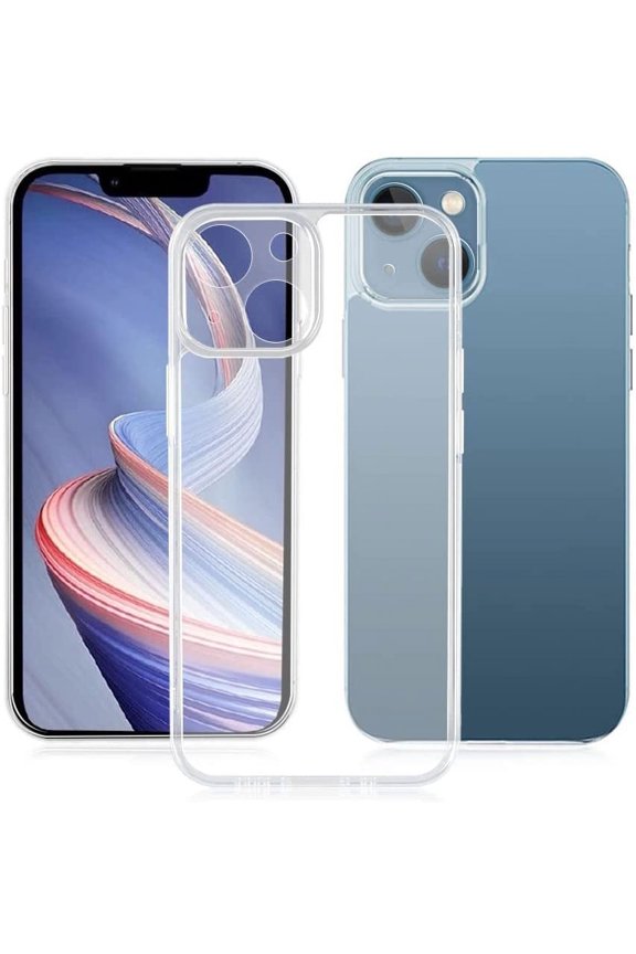 For iPhone 13 Mini Clear Phone Case Transparent Shockproof Crystal Clear Shock-Absorption Corners Matt Hard Back with Soft Edge Compatible for iPhone 13 Mini Case 5.4 Inch 2021 - Clear