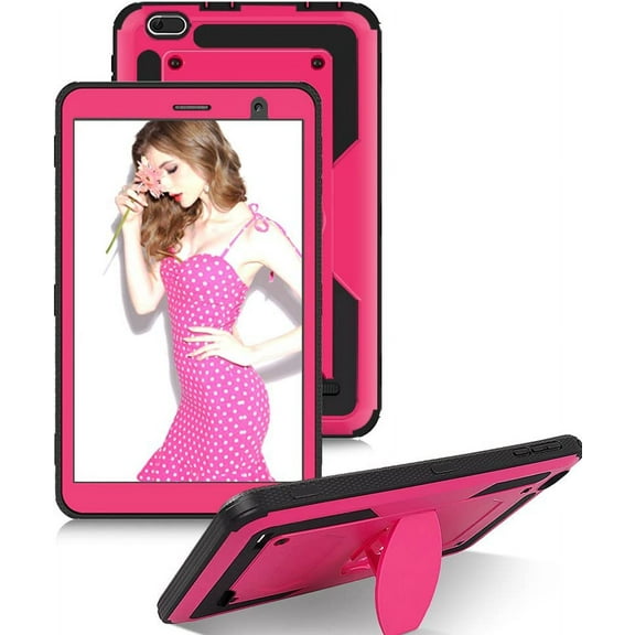 SOATUTO for Gateway Tab 8" Case FOXXD T8 Sunshine T1 Elite Tablet Case Shockproof Rugged Hybrid Case with Stand for NUU Tab 8 T0801L T0802/TECLAST P80H P80X Mix/VUCATIMES N8/Qlink Scepter 8 inch, Pink