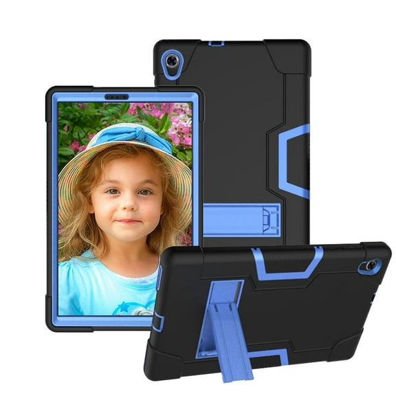SOATUTO for Lenovo M10 Plus Case for Lenovo Tab K10 Case DropProof Shockproof Rugged Hybrid Case Built in Stand for Lenovo Tab M10 Plus 2020 2nd Gen / for Lenovo Tab K10 TB-X6C6F Tablet - Black+Blue