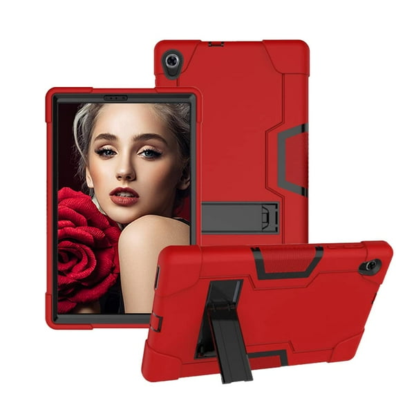SOATUTO for Lenovo M10 Plus Case for Lenovo Tab K10 Case DropProof Shockproof Rugged Hybrid Case Built in Stand for Lenovo Tab M10 Plus 2020 2nd Gen / for Lenovo Tab K10 TB-X6C6F Tablet - Red+Black