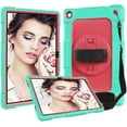 thumbnail image 1 of SOATUTO for Lenovo Tab M10 Plus 3rd Gen 10.6 Inch Case Handle Shoulder Strap 360° Stand 3 Layer Protective Armmor Case for Lenovo Tab M10 Plus Gen 3 TB-128FU/XU 10.6" 2022 Released - Green+Pink, 1 of 7