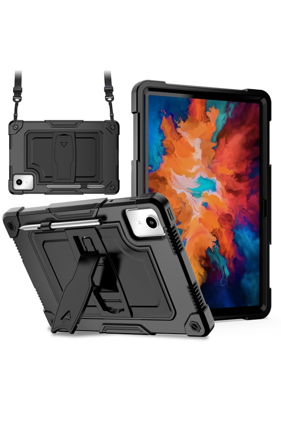 for Lenovo Tab M11/K11 LTE Case 11 inch (TB330FU/TB330XU),Lenovo Xiaoxin Pad 2024 11inch TB-331FC Tablet Case Shock-Resistant Rugged Hybrid Kids Friendly Cover Built-in Kickstand, Black/Black