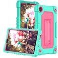 thumbnail image 1 of SOATUTO  for Lenovo Tab M8 4th Gen 2023/2024 Release Hard Back Soft Silicone Heavy Duty Hybrid Protection Shell with Kicktand Shoulder Strap for Lenovo Tab M8 4th Gen TB-300FU/TB-300XU (Green+Pink), 1 of 6