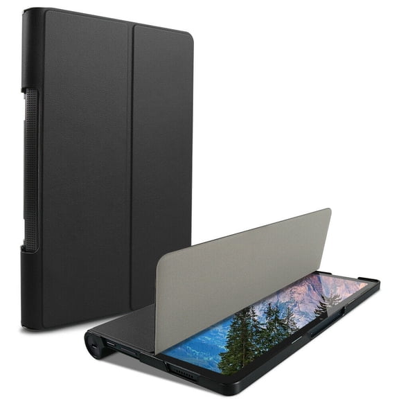 SOATUTO for Lenovo Yoga Tab 11 2021 YT-J706F 11 inch Tablet Case Ultra Slim Lightweight Fold Folio Flip Leather Case with Translucent Frosted Back Protective Cover for Lenovo Yoga 11 Tablet - Black