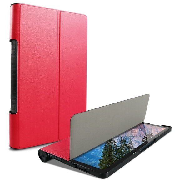 SOATUTO for Lenovo Yoga Tab 11 2021 YT-J706F 11 inch Tablet Case Ultra Slim Lightweight Fold Folio Flip Leather Case with Translucent Frosted Back Protective Cover for Lenovo Yoga 11 Tablet - Red