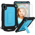 thumbnail image 1 of SOATUTO for Moxee Tablet 2 Case 8 inch Screen Protector for Moxee Tab 2 8" 2022 Model mt-8b22 Tempered Glass Film Shockproof Kids Friendly Case with Shouler Strap Hand Free - Black+Blue,2 Pcs, 1 of 8