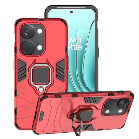 SOATUTO For OnePlus 11 / OnePlus ACE 2V Phone Case , OnePlus Nord 3 / OnePlus Nord N30 Case , OnePlus CE3 Lite Case Shockproof Rugged Kickstand Armor Case Built in Ring - OnePlus ACE 2V/Nord 3,Red