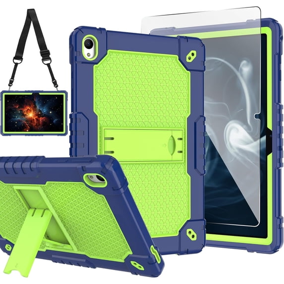 SOATUTO for Onn 10.1 (Gen 4) 2024 (Model: 100135925) Tablet Case Built in Kickstand Hand Free Heavy Duty Protective Case for Onn 10.1 Tablet Case (Gen 4) 2024 Tablet (Navy Blue/Green/1 PC)