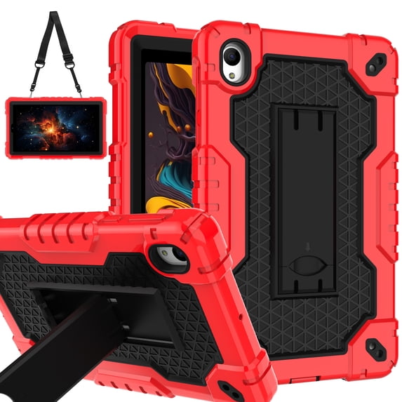 SOATUTO for Onn 7 2024 Gen 4 (Model 100135924) Tablet Case Built in Kickstand Hand Free Heavy Duty Protective Case for Onn 7 7 inch 2024 4th Generation Tablet (Red/Black)