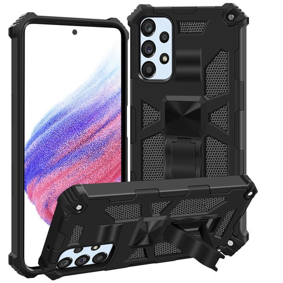 SOATUTO Phone Case Compatible for Samsung Galaxy A54 5G,Full-Body Protective Shockproof [Military-Grade] Built in Kickstand Heavy-Duty Cover for Galaxy A54 5G(Black)