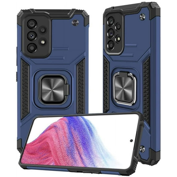 SOATUTO for Samsung Galaxy A53 6.5 inch Case Heavy Duty Shoftproof Military-Grade Armor Protective Case Cover with Built-in 360° Rotate Ring Kickstand Phone Case for Samsung Galaxy A53 5G - Blue