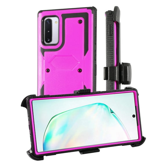 SOATUTO For Samsung Galaxy Note 10 Plus Phone Case , Heavy-Duty Shock-Resistant Rugged Hybrid case with Rotating Belt Clip and Bracket for Samsung Galaxy Note 10 Plus 2019 Released - Purple