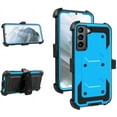 thumbnail image 1 of SOATUTO for Samsung Galaxy S22 5G Case Full-Body Protective Built-in Screen Protector Kicksand Belt Clip Dustproof Shockproof Anti-Scratch Armor Phone Case Cover Samsung Galaxy S22 6.1 inch - Blue, 1 of 7