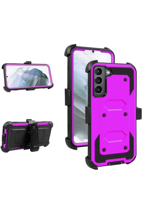 for Samsung Galaxy S22 Plus 5G Case Full-Body Protective Built-in Screen Protector Sand Belt Clip Dustproof Anti-Scratch Armor Phone Case Cover Samsung Galaxy S22 Plus 6.7 inch - Purple