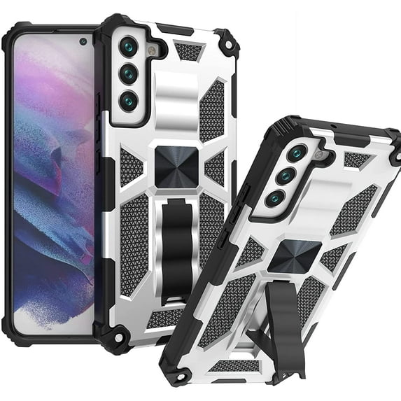 SOATUTO for Samsung Galaxy S22 Plus Case for Samsung S22+ Case Shoftproof Military-Grade Armor Protective Case Built-in Kickstand Heavy Duty Phone Case for Samsung Galaxy S22 Plus 5G 6.6 inch - Silver