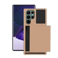 thumbnail image 1 of SOATUTO for Samsung S22 Ultra Phone Case Credit Card Holder Shell Wallet Case Slide Cover Dual Layer Hard PC Soft TPU Rubber Cover Phone Case for Samsung Galaxy S22 Ultra 5G 6.8 inch - Rose Gold, 1 of 7